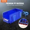 Plastic Storage Bin (276 mm x 139 mm x 128 mm) Hanging Stackable Storage Organizer Bin Blue/Red 12-Pack Heavy Duty Stacking Containers for Closet Kitchen