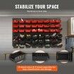 Wall Mounted Storage Bins 48-Bin Parts Rack Organizer Garage Plastic Shop Tool with Wall Panels Tool Organizer for Nuts Bolts Screws Nails Beads Buttons