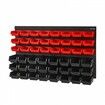 Wall Mounted Storage Bins 48-Bin Parts Rack Organizer Garage Plastic Shop Tool with Wall Panels Tool Organizer for Nuts Bolts Screws Nails Beads Buttons