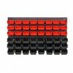 Wall Mounted Storage Bins 48-Bin Parts Rack Organizer Garage Plastic Shop Tool with Wall Panels Tool Organizer for Nuts Bolts Screws Nails Beads Buttons