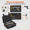 Hard Pistol Cases with Pre-cut PU Foam Lockable Pistol Case for 1 Pistol