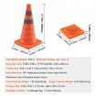 Safety Cones 2 Pack 18 inch Collapsible Traffic Cones Construction Cones with Reflective Collars Wide Base and A Storage Bag for Traffic Control Driving