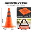 Safety Cones 4 Pack 18 inch Collapsible Traffic Cones Construction Cones with Reflective Collars Wide Base and A Storage Bag for Traffic Control Driving