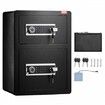 Double Door 3.5 cu.ft Safe Box with Key Lock Password Fireproof Bag Black