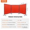 Welding Screen with Frame 3 Panel 6' x 6' Welding Curtain Screen 12 Wheels