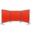 Welding Screen with Frame 3 Panel 6' x 6' Welding Curtain Screen 12 Wheels
