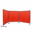 Welding Screen with Frame 3 Panel 6' x 6' Welding Curtain Screen 12 Wheels