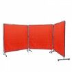 Welding Screen with Frame 3 Panel 6' x 6' Welding Curtain Screen 12 Wheels