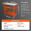 Welding Table 36'' x 24'' 600lbs Load Capacity Steel Welding Workbench Table on Wheels Portable Work Bench with Double-layer Storage Board