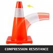 20Pack 18\" Traffic Cones Safety Road Parking Cones PVC Base Orange Traffic Cone with Reflective Collars Hazard Construction Cones for Home Traffic Parking