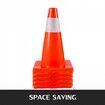 20Pack 18\" Traffic Cones Safety Road Parking Cones PVC Base Orange Traffic Cone with Reflective Collars Hazard Construction Cones for Home Traffic Parking