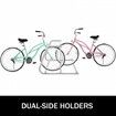 10 Holders Floor Bike Rack 59" Length All-Steel Grid Bike Rack 10-Bike Capacity Dual-Side Storage Stand for Garages Streets Yards Bike Events