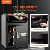 2.5 Cub Depository Safe Deposit Safe with Drop Slot Electronic Code Lock and 2 Emergency Keys 20.27''x13.97''x13.97'' Business Drop Slot Safe for Cash Mail