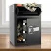 2.5 Cub Depository Safe Deposit Safe with Drop Slot Electronic Code Lock and 2 Emergency Keys 20.27''x13.97''x13.97'' Business Drop Slot Safe for Cash Mail