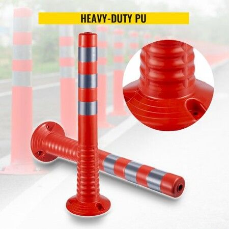 Traffic Delineator Posts Flexible Channelizer Cone 30" Spring Post 6PCS