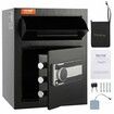 1.7 Cub Depository Safe Deposit Safe with Drop Slot Electronic Code Lock and 2 Emergency Keys 17.71'' x 13.77'' x 13.77'' Business Drop Slot Safe