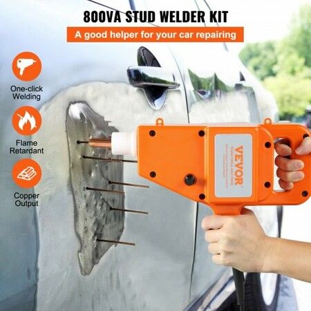 Stud Welder Kit 1600A Stud Welder Dent Repair Kit 800VA Spot Welder Stud 220V Stud Gun Dent Puller Kit with Complete Accessories Dent Welder Repair