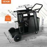 Welding Cart 2-Tier 4 Drawers Welder Cart with 265 LBS Weight Capacity 360 degree Swivel Wheels Tank Storage Safety Chains Heavy Duty Rolling MIG