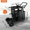 Welding Cart 2-Tier 4 Drawers Welder Cart with 265 LBS Weight Capacity 360 degree Swivel Wheels Tank Storage Safety Chains Heavy Duty Rolling MIG