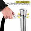 Crowd Control Stanchion Set of 2 Pieces Stanchion Set Stanchion Set with 5 ft/1.5 m Black Velvet Rope Silver Crowd Control Barrier