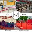 Crowd Control Stanchion Set of 2 Pieces Stanchion Set Stanchion Set with 5 ft/1.5 m Black Velvet Rope Silver Crowd Control Barrier