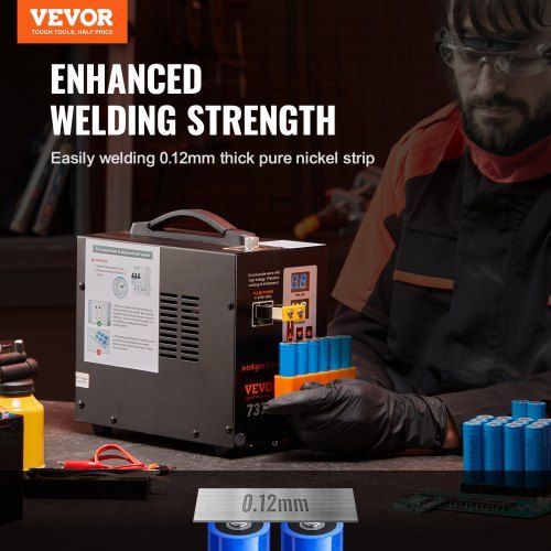 Spot Welder 737G Pulse Spot Welder Portable High-Power Welding Machine Soldering Station with 2 Welding Modes and LED Lighting for 0.12mm Pure Nickel