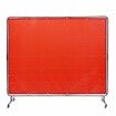 Welding Screen with Frame 6' x 8' Welding Curtain Screen on 4 Wheels Red