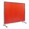 Welding Screen with Frame 6' x 8' Welding Curtain Screen on 4 Wheels Red