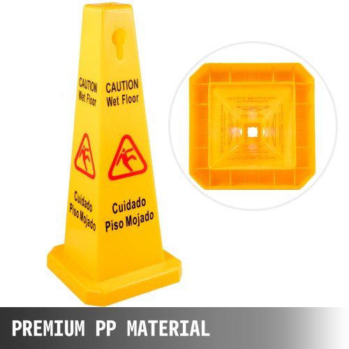 10 Pack Floor Safety Cone 67 cm Yellow Caution Wet Floor Sign 4 Sided Floor Wet Sign Public Safety Wet Floor Cones Bilingual Wet Sign