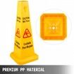 10 Pack Floor Safety Cone 67 cm Yellow Caution Wet Floor Sign 4 Sided Floor Wet Sign Public Safety Wet Floor Cones Bilingual Wet Sign