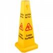 10 Pack Floor Safety Cone 67 cm Yellow Caution Wet Floor Sign 4 Sided Floor Wet Sign Public Safety Wet Floor Cones Bilingual Wet Sign