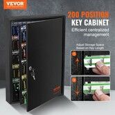 200-Key Cabinet Key Lock Box with Adjustable Racks Security Key Storage Box Steel Key Organizer with 200 Colorful Key Tags and 4 Record Cards