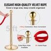 Stanchion Post with Velvet Rope 4-Pack Crowd Control Stanchion with 2PCS 5FT Red Velvet Ropes Stainless Steel Queue Barrier Line Divider