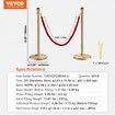 Stanchion Post with Velvet Rope 4-Pack Crowd Control Stanchion with 2PCS 5FT Red Velvet Ropes Stainless Steel Queue Barrier Line Divider