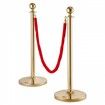 Stanchion Post with Velvet Rope 4-Pack Crowd Control Stanchion with 2PCS 5FT Red Velvet Ropes Stainless Steel Queue Barrier Line Divider