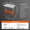 Welding Table 30" x 20" 400lbs Load Capacity Steel Welding Workbench Table on Wheels Folding Work Bench with Three 1.1" Slot 3 Tilt Angles Adjustable