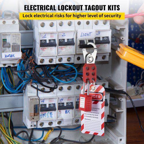 58 PCS Lockout Tagout Kits Electrical Safety Loto Kit Includes Padlocks Lockout Station Hasp Tags & Zip Ties Lockout Tagout Safety Tools