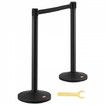 Crowd Control Stanchion 4-Pack Crowd Control Barrier Carbon Steel Baking Painted Stanchion Queue Post with 2PCS 6.5FT Retractable Belt & Fillable Base Belt