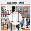 Crowd Control Stanchions 2-Pack Crowd Control Barriers Carbon Steel Baking Painted Stanchion Queue Post with 11FT Red Retractable Belt Belt Barriers