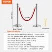 Stanchion Post with Velvet Rope 4-Pack Crowd Control Stanchion with 2PCS 5FT Red Velvet Ropes Stainless Steel Queue Barrier Line Divider with Base Ball Top