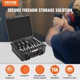 Hard Pistol Cases with Pre-cut Lining Lockable Pistol Case for 6 Pistol