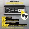 Safe Box 0.8 CU.FT Fingerprint Safe Box for Money w/ 2 Keys & Digital Keypad Q235 Steel Safe Box for Storing Cash Jewelry Pistols Documents Watches