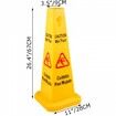 6 Pack Floor Safety Cone 66.04cm Wet Floor Sign Yellow Caution Wet Floor Signs 4 Sided Public Safety Wet Floor Cones Bilingual Wet Sign Floor