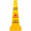 6 Pack Floor Safety Cone 66.04cm Wet Floor Sign Yellow Caution Wet Floor Signs 4 Sided Public Safety Wet Floor Cones Bilingual Wet Sign Floor