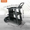 Welding Cart 3-Tier Welder Cart Heavy Duty with 400 Lbs Weight Capacity 360 degree Swivel Wheels Tank Storage Safety Chains Rolling MIG Welder Cart