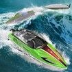 2.4GHz Racing Boat with LED Lights for Seas, Pools & Lakes, Speed Boat Toy for Boys & Girls (Green)