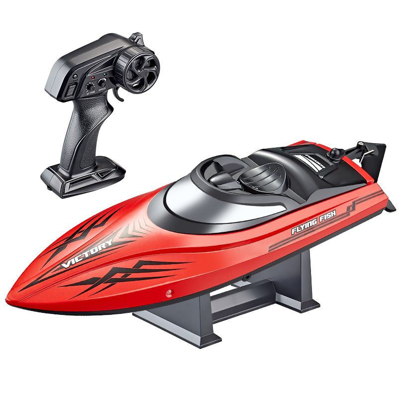 HJ811 Remote Control Boat 2.4G Water High Speed RC Speed Boat Toy Boat Night Light 25km/h Cruise Self-Tipping Toy Boat (Red)