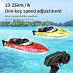 HJ811 Remote Control Boat 2.4G Water High Speed RC Speed Boat Toy Boat Night Light 25km/h Cruise Self-Tipping Toy Boat (Red)