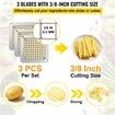 French Fry Cutter Chopper Replacement Blade & Push Block 3/8-inch 3 Pieces