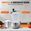 Stainless Steel Salad Spinner 4.5L One-handed Easy Press Large Vegetable Dryer Washer Lettuce Cleaner and Dryer w/ 304 Stainless Steel Bowl